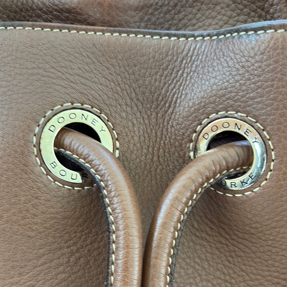 Dooney & Bourke Brown Leather Shoulder Bag with Tassel Details - Picture 7 of 7